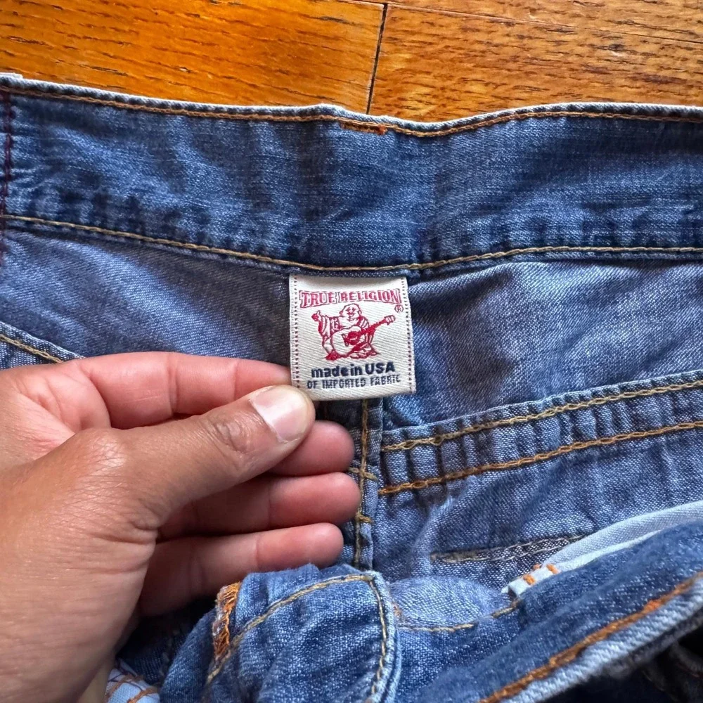 True Religion Joey Jeans Mens Size 36x33 Bootcut Denim Made in‎ USA Dark Wash